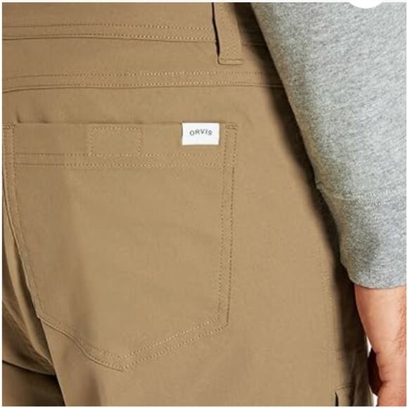Orvis Fleece Lined Stretch Fabric Pants Men Size 40W x 32L Zipper Durable New - Picture 5 of 12